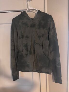 Lululemon Tie-Dye Zip-Up Hoodie in dark green